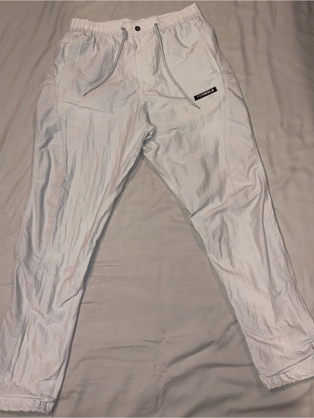 YoungLA White Men's Jogger Sweatpants with Drawstring